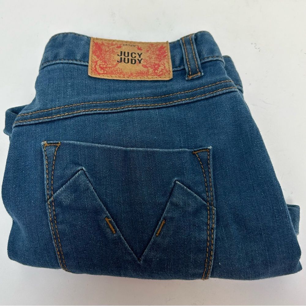 Jucy Judy Mid-Rise Cuffed Stretch Denim Jean Shorts size 26‎